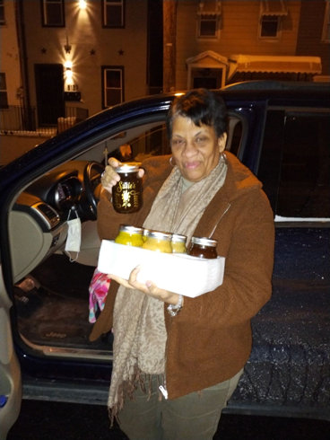 Customer with Sassy Susie's sauce